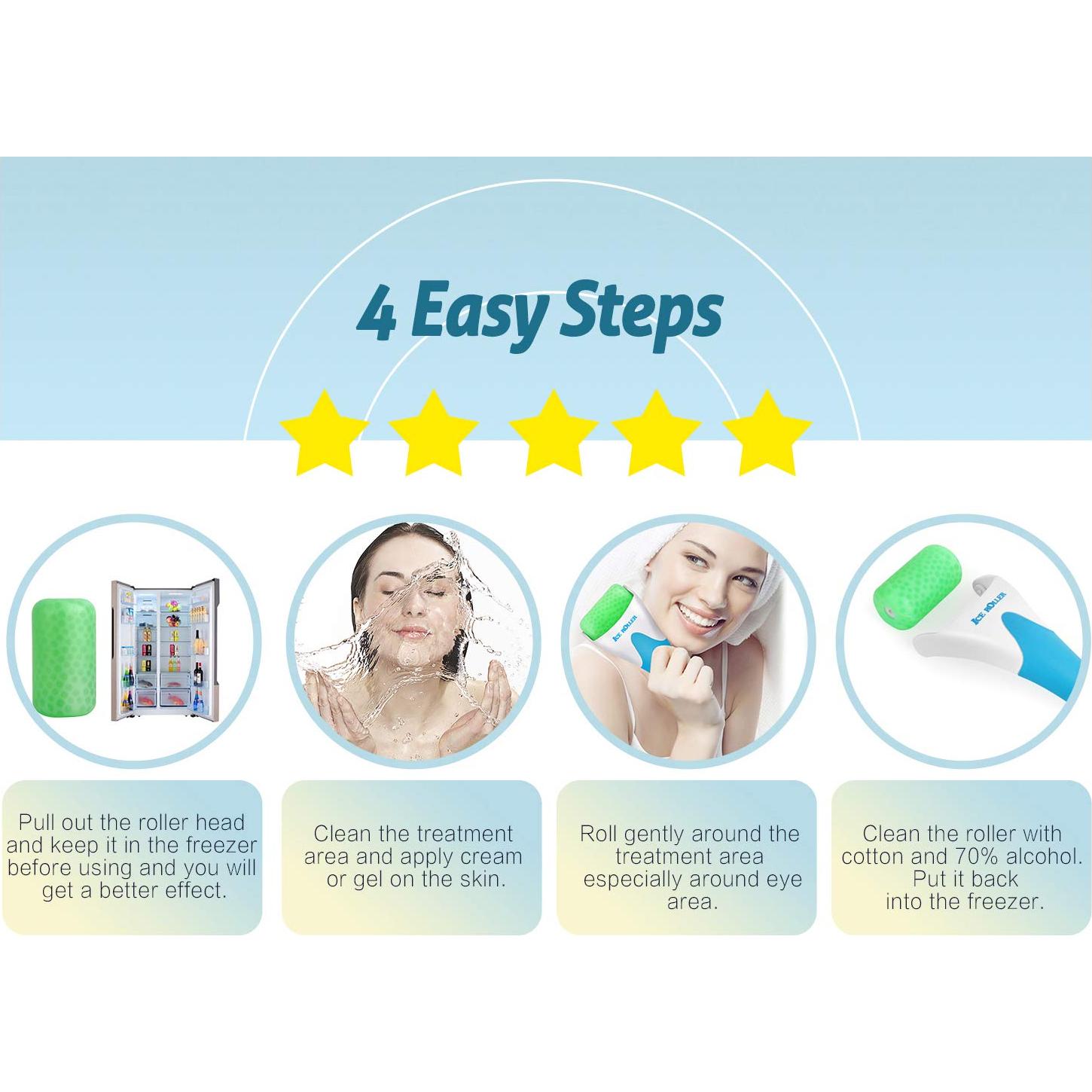 Rodillo de Hielo para Cara y Ojos ESARORA Alivio de Hinchazón