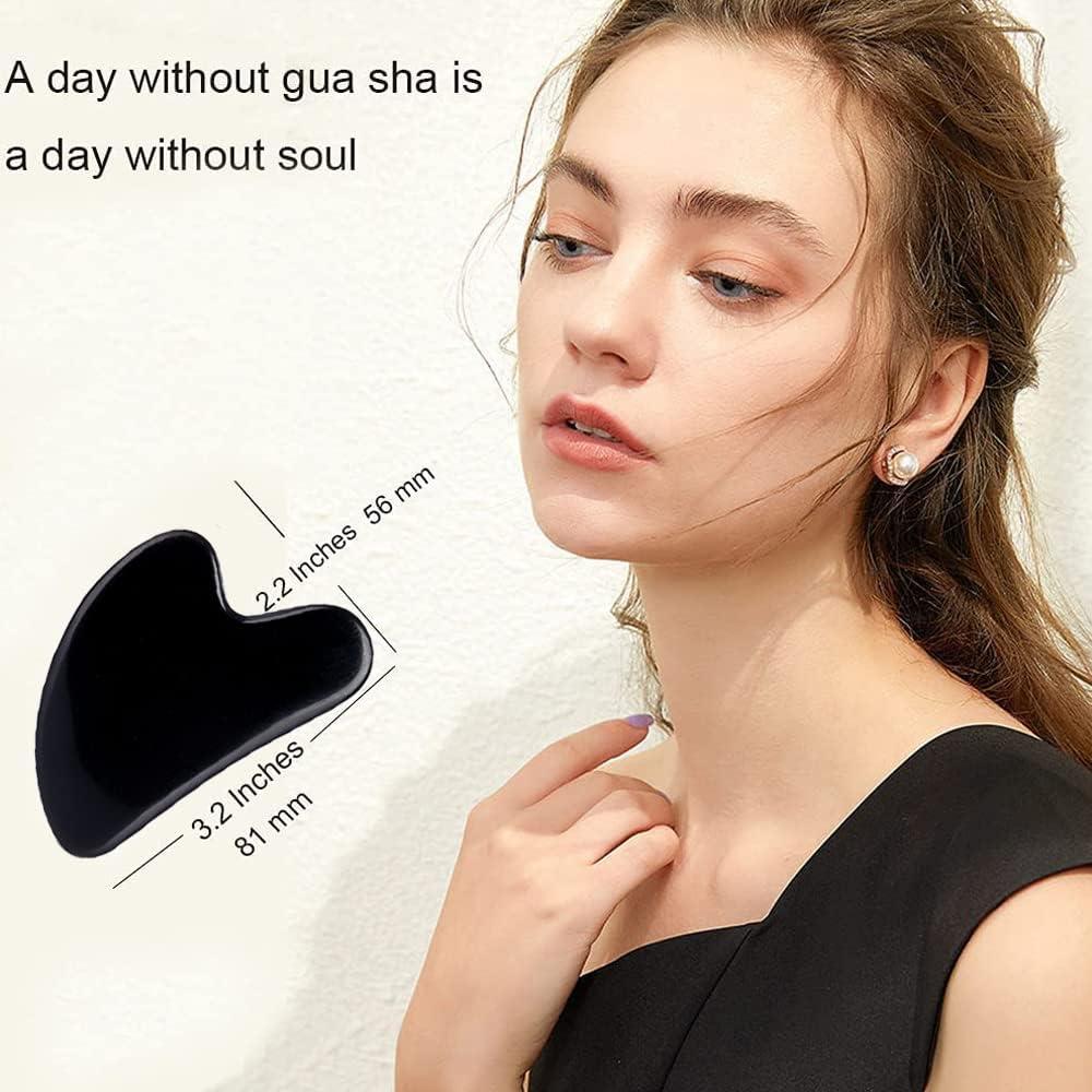 Herramienta Gua Sha Facial Ditind de Obsidiana Negra 8.1cm