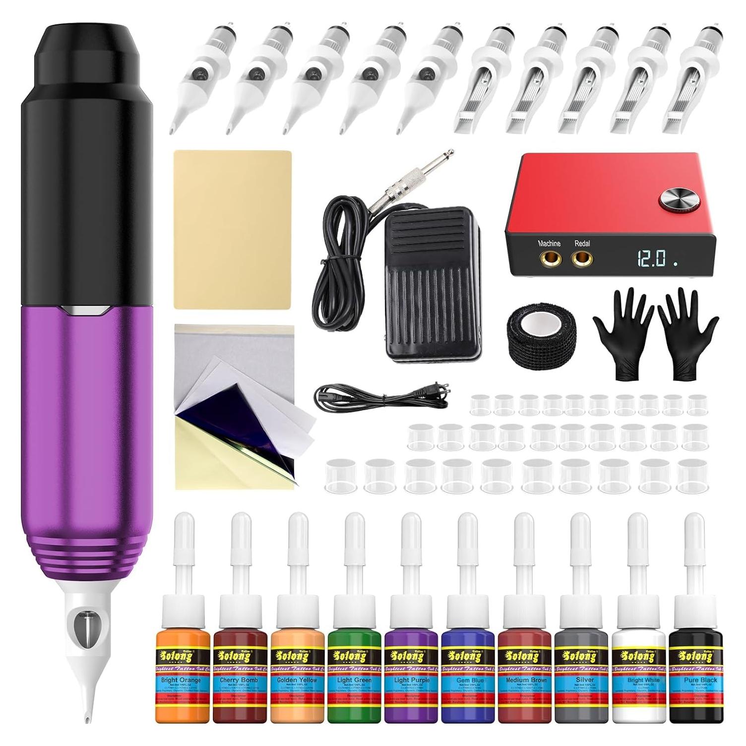 Kit de Tatuaje Nazzor Pluma 1500mAh con Pantalla LCD