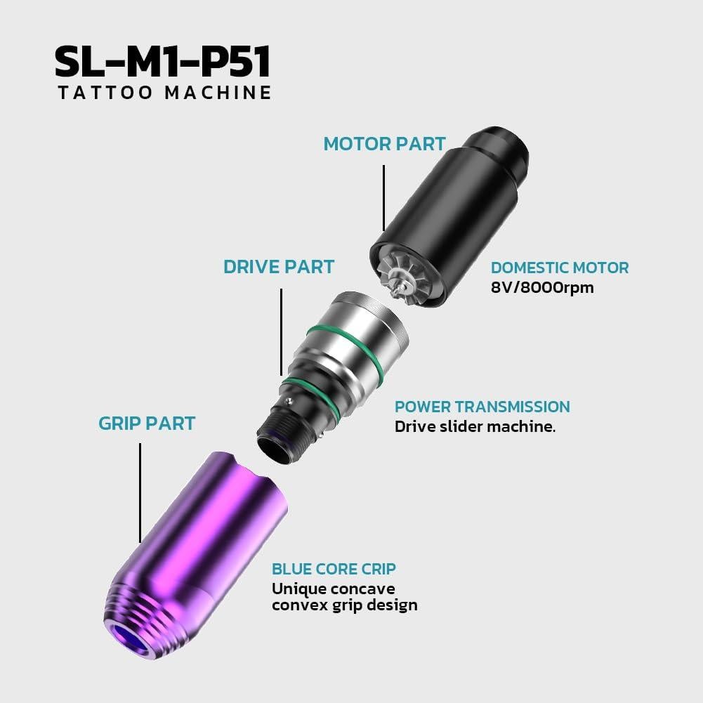 Kit de Tatuaje Nazzor Pluma 1500mAh con Pantalla LCD