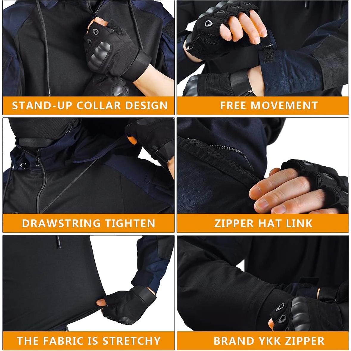 Camisa Táctica HAN·WILD para Hombres Camuflaje Manga Larga