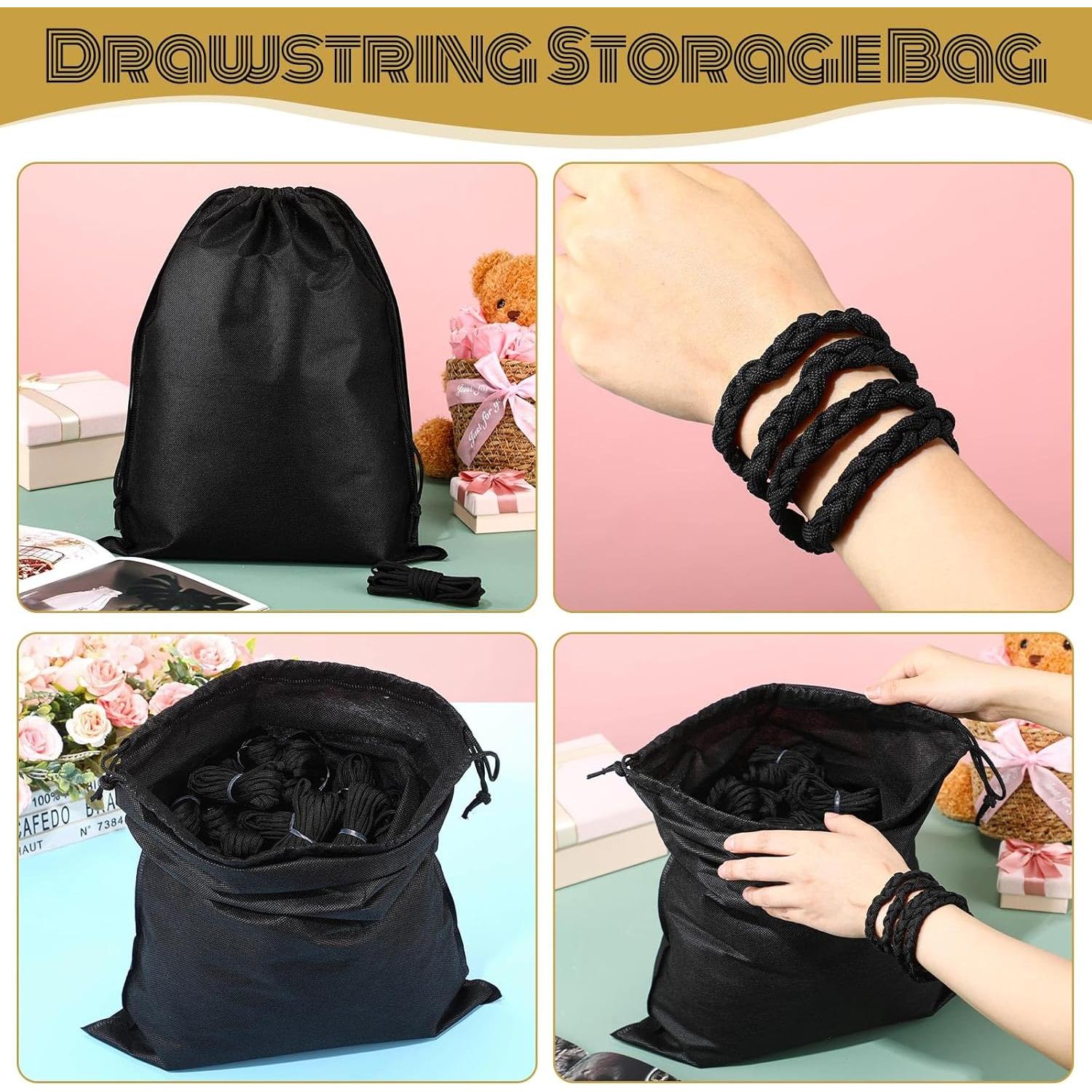 Kit de Cuerdas Paracord 550 Riakrum 80 Piezas 3.05m Negro