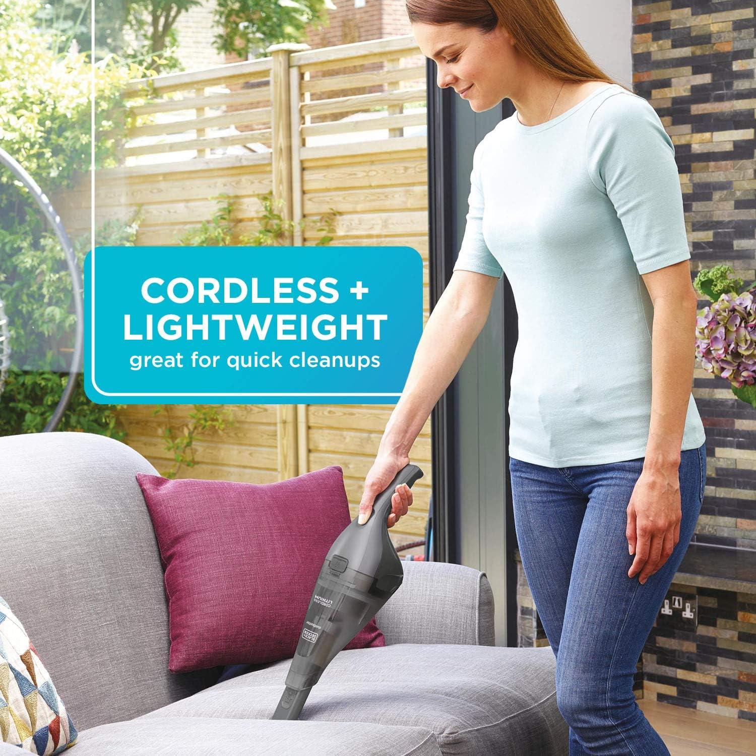 BLACK+DECKER dustbuster Handheld Vacuum, 8V Cordless, Hand Vacuum for Quick Cleanup with Crevice Tool and Washable Filter (HNVC220BCZ01)