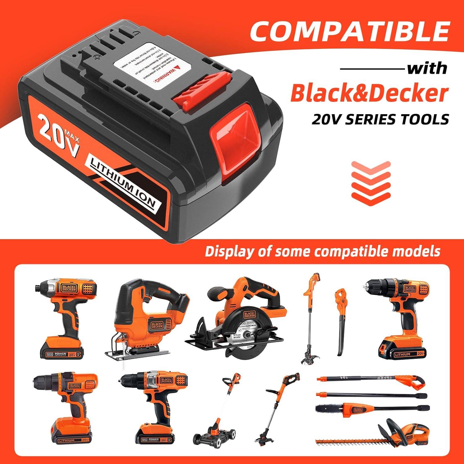 Batería de Reemplazo 20V 8.0Ah Black y Decker LB2X4020M