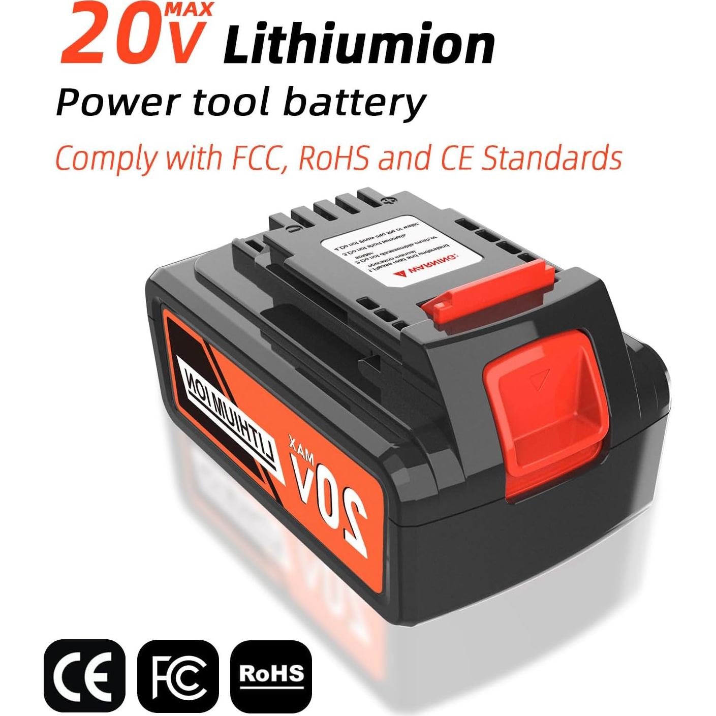 Batería de Reemplazo 20V 8.0Ah Black y Decker LB2X4020M