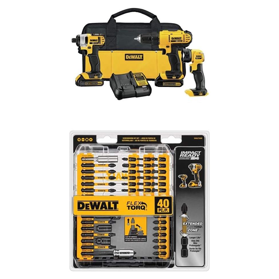 Kit Combo 3 Herramientas DEWALT DCK340C2 20V con 40 Piezas