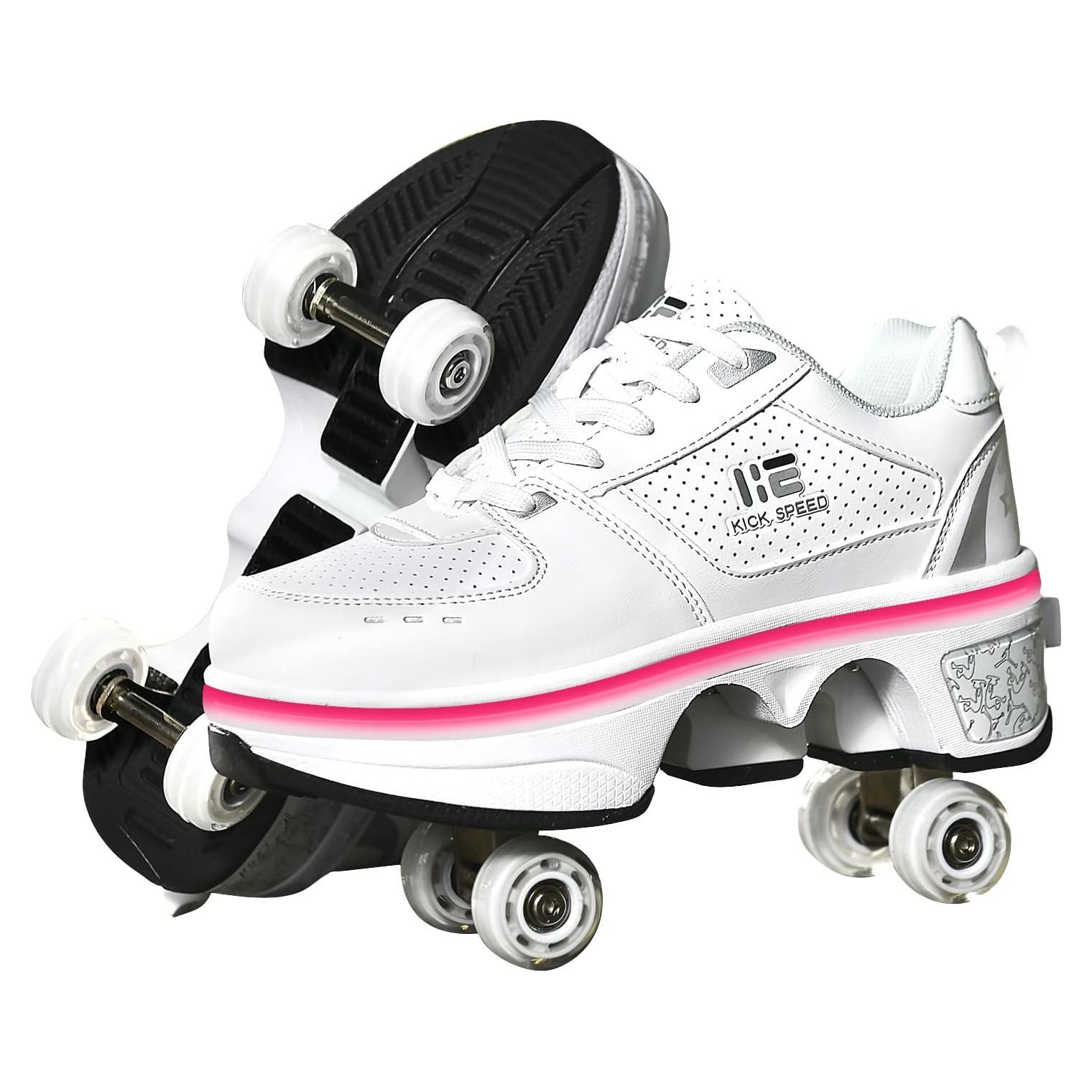 Patines en línea Wecoo 2 en 1 con ruedas retráctiles