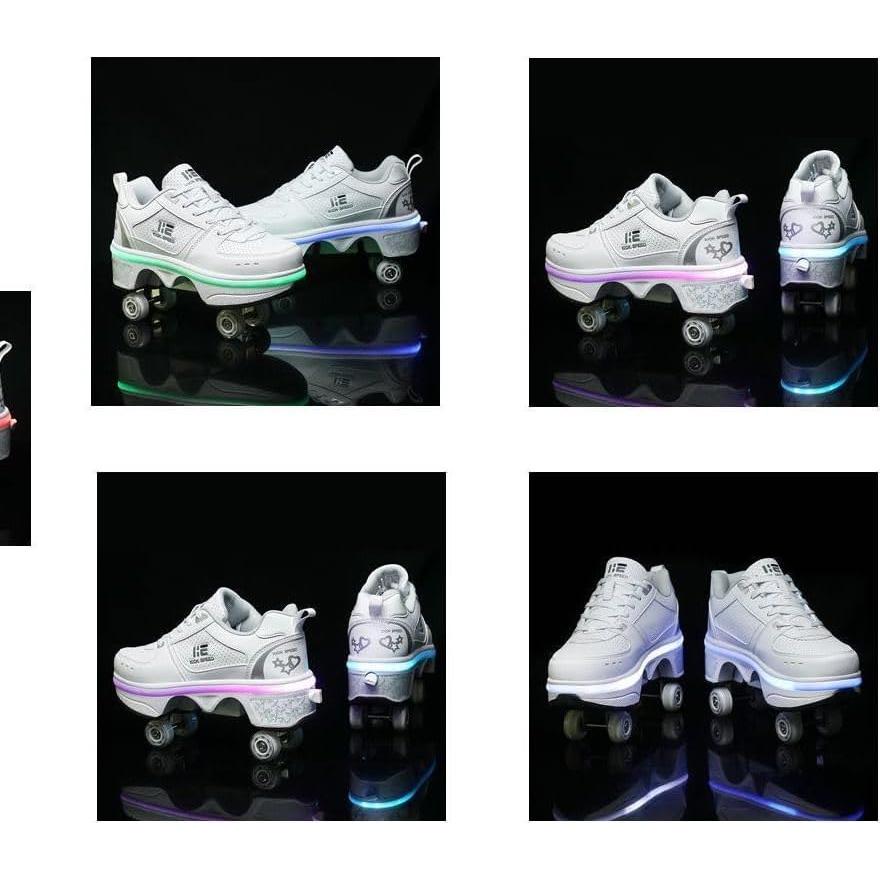 Patines en línea Wecoo 2 en 1 con ruedas retráctiles