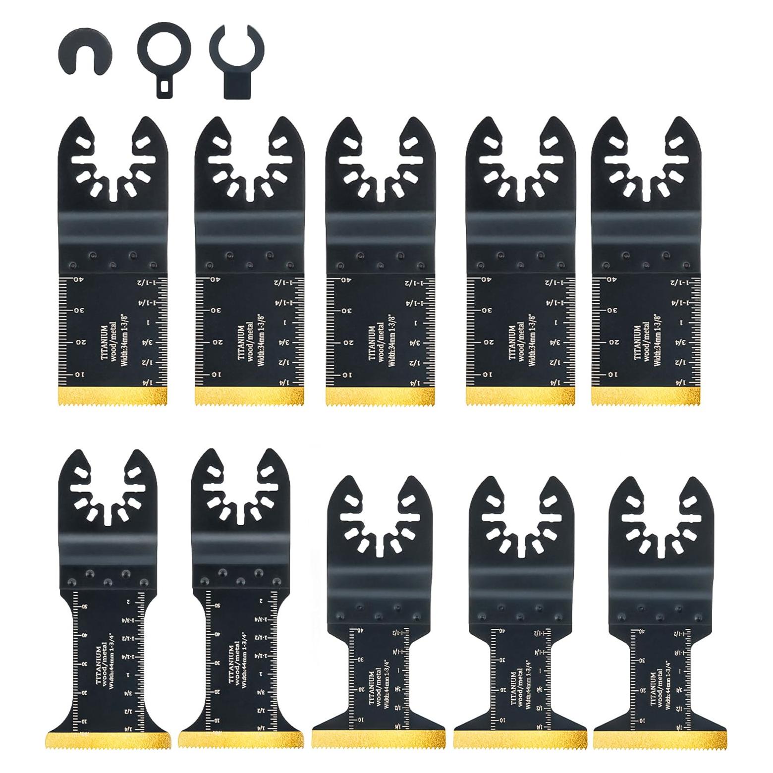 10 Cuchillas de Sierra Oscilante Titanio HIDOTOL 3 Tamaños