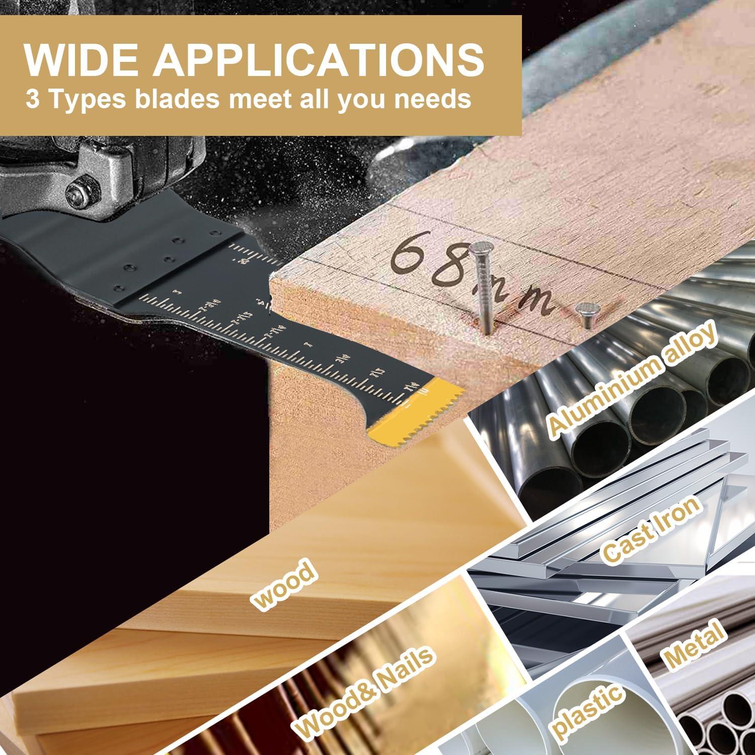 10 Cuchillas de Sierra Oscilante Titanio HIDOTOL 3 Tamaños