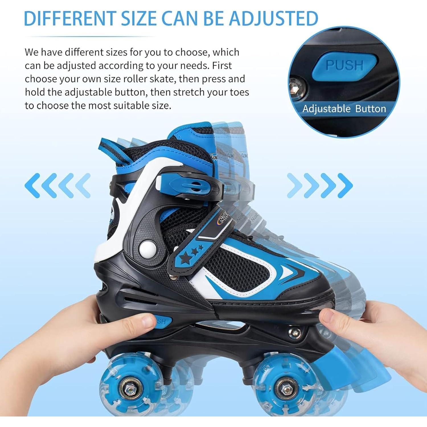 Patines en línea Nattork SF9001 ajustables para niños