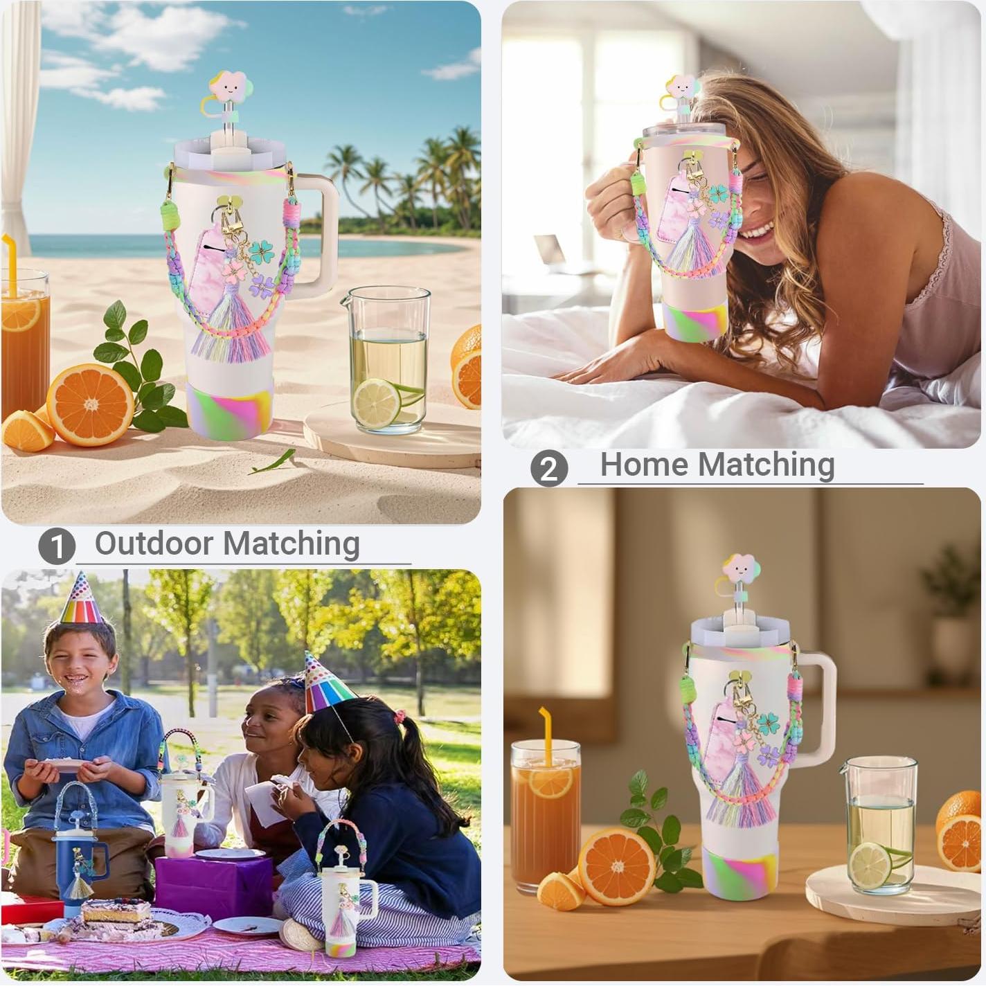 Juego de Accesorios KIKIIKE para Stanley Cup - 8 Piezas Coloridas