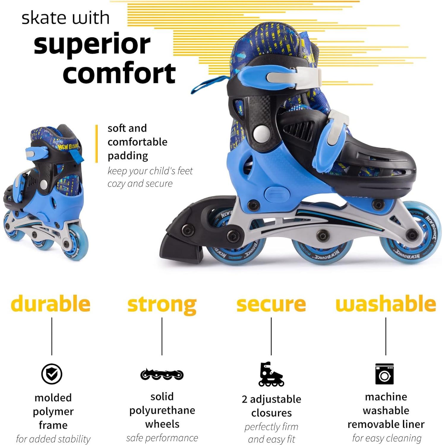 Patines en Línea New Bounce Ajustables para Niños 28-31