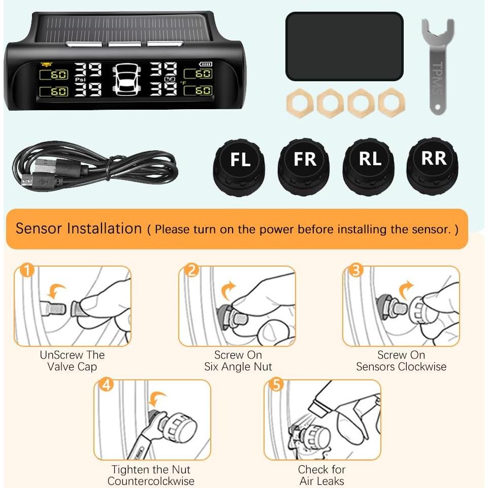 Sistema TPMS VENCEZA C240 con 4 Sensores y Carga Solar