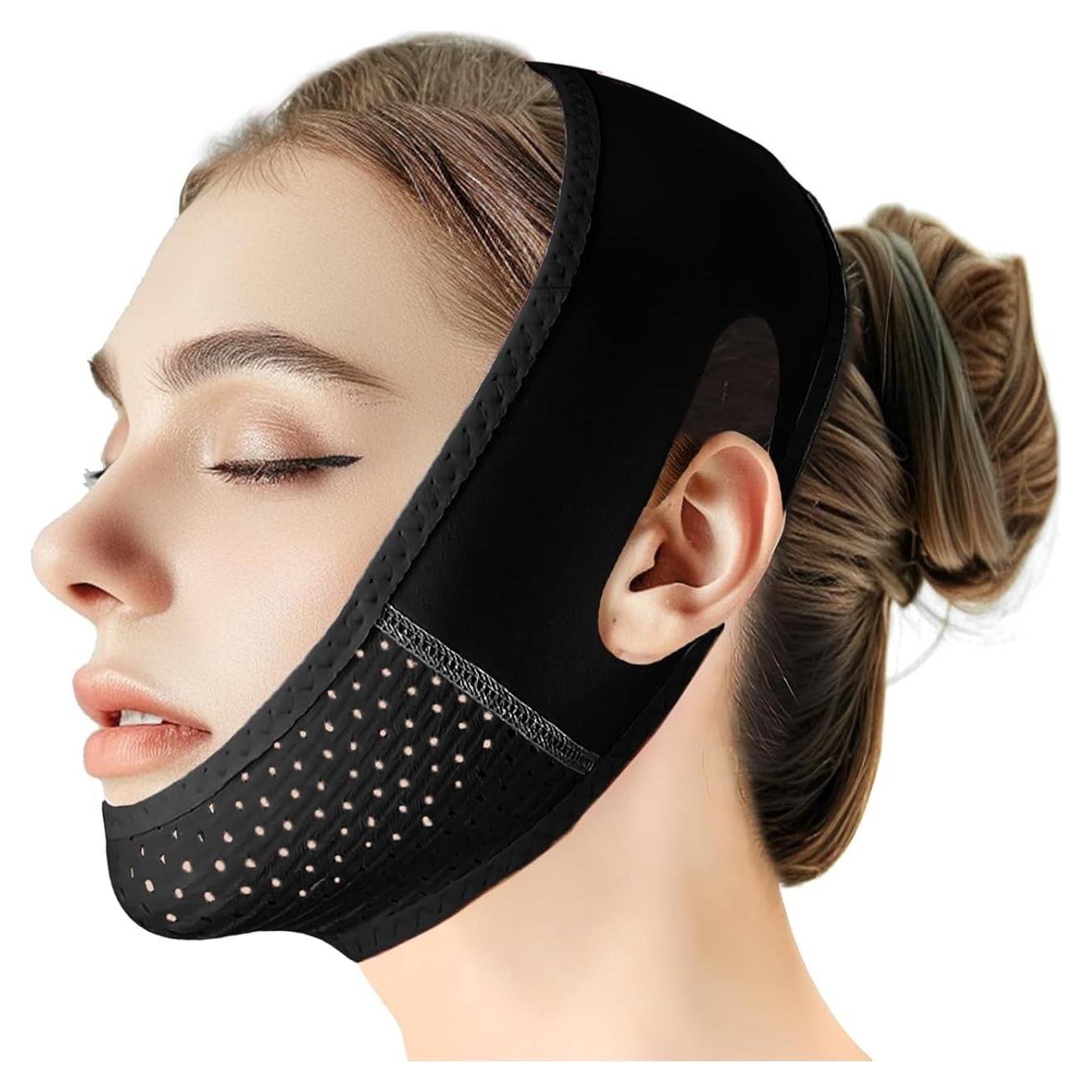 Mascarilla Reutilizable Beiskll para Levantar Mandíbula Negra