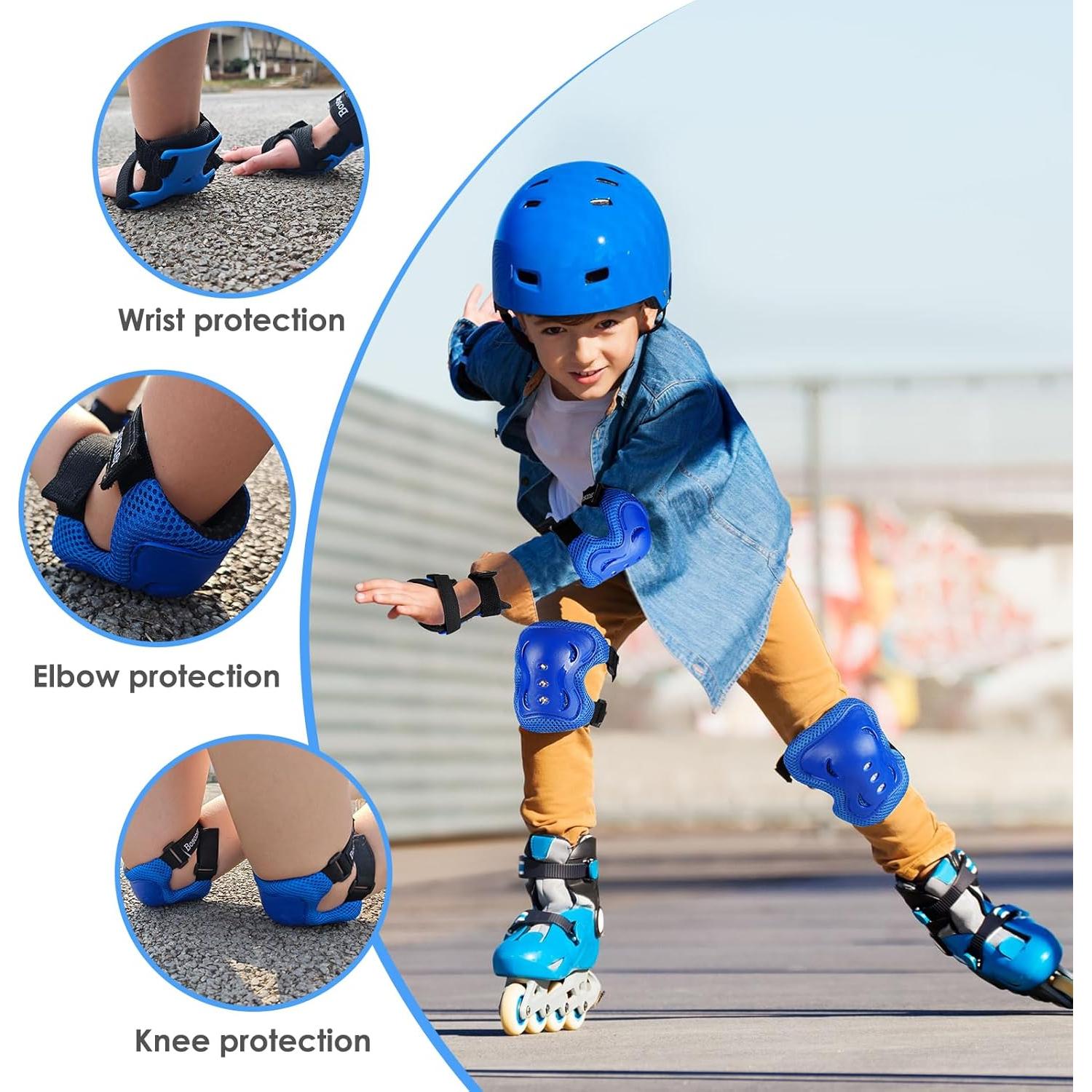 BOSONER Conjunto de Protectores para Niños 3-15 Años Azul