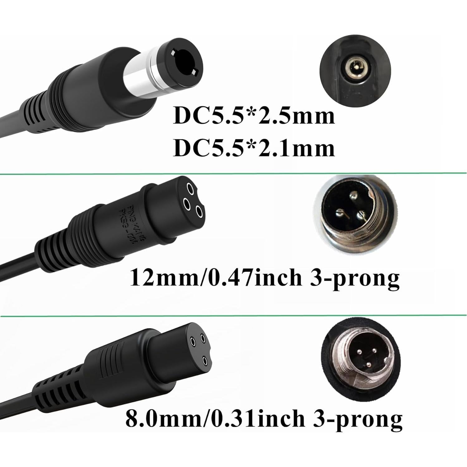Cargador de Scooter Eléctrico WOJIADA 29.4V 2A 3-en-1