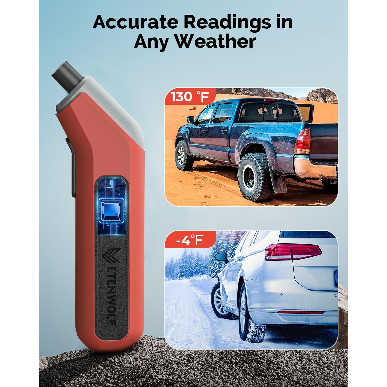 ETENWOLF Medidor Digital de Presión de Neumáticos 3-200 kPa