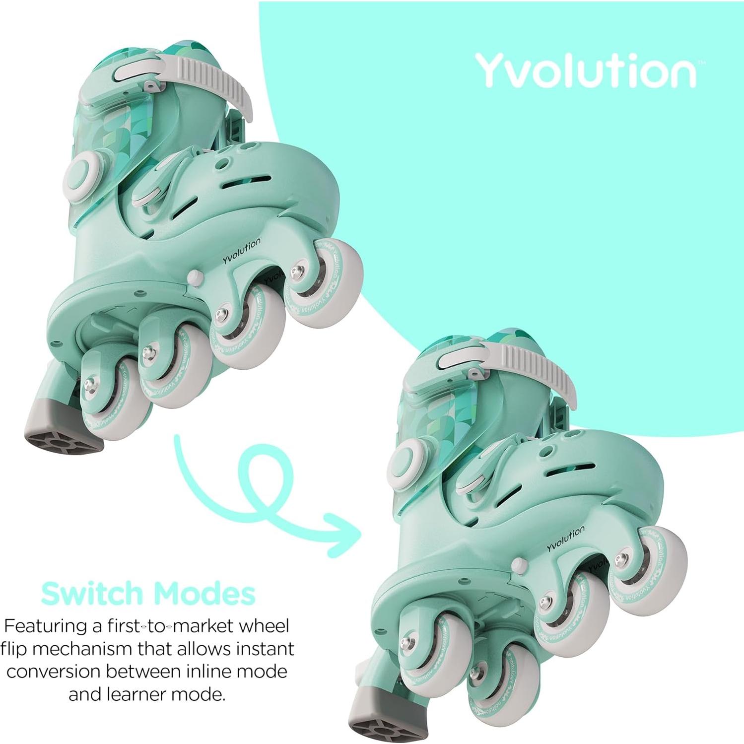 Patines Yvolution Twista Verde 2 en 1 Ajustables 7-11