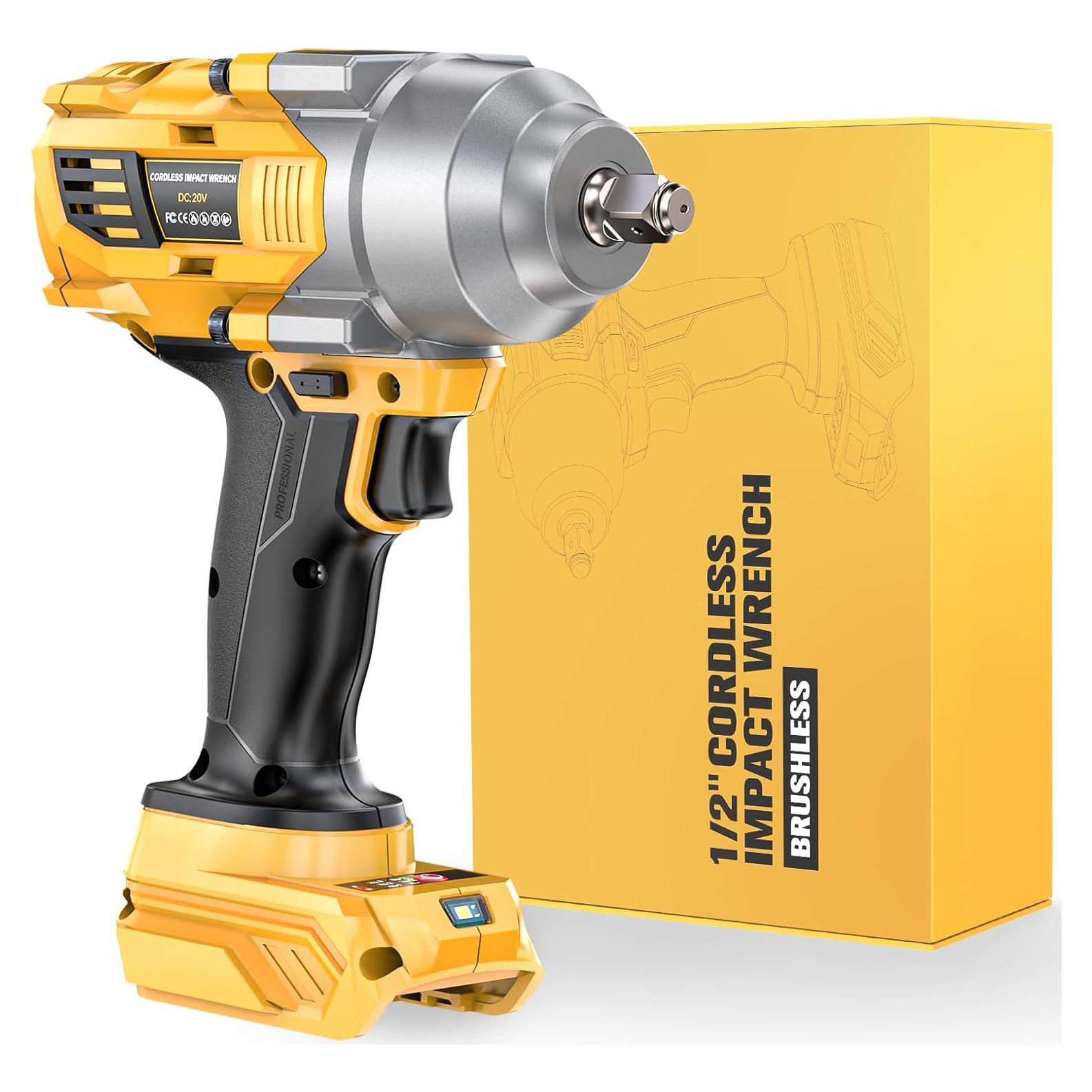 Llave de impacto inalámbrica NATBEESY 1/2" 1000N.m 20V