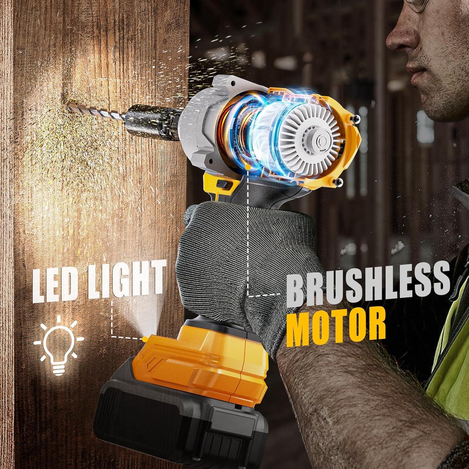 Llave de impacto inalámbrica NATBEESY 1/2" 1000N.m 20V