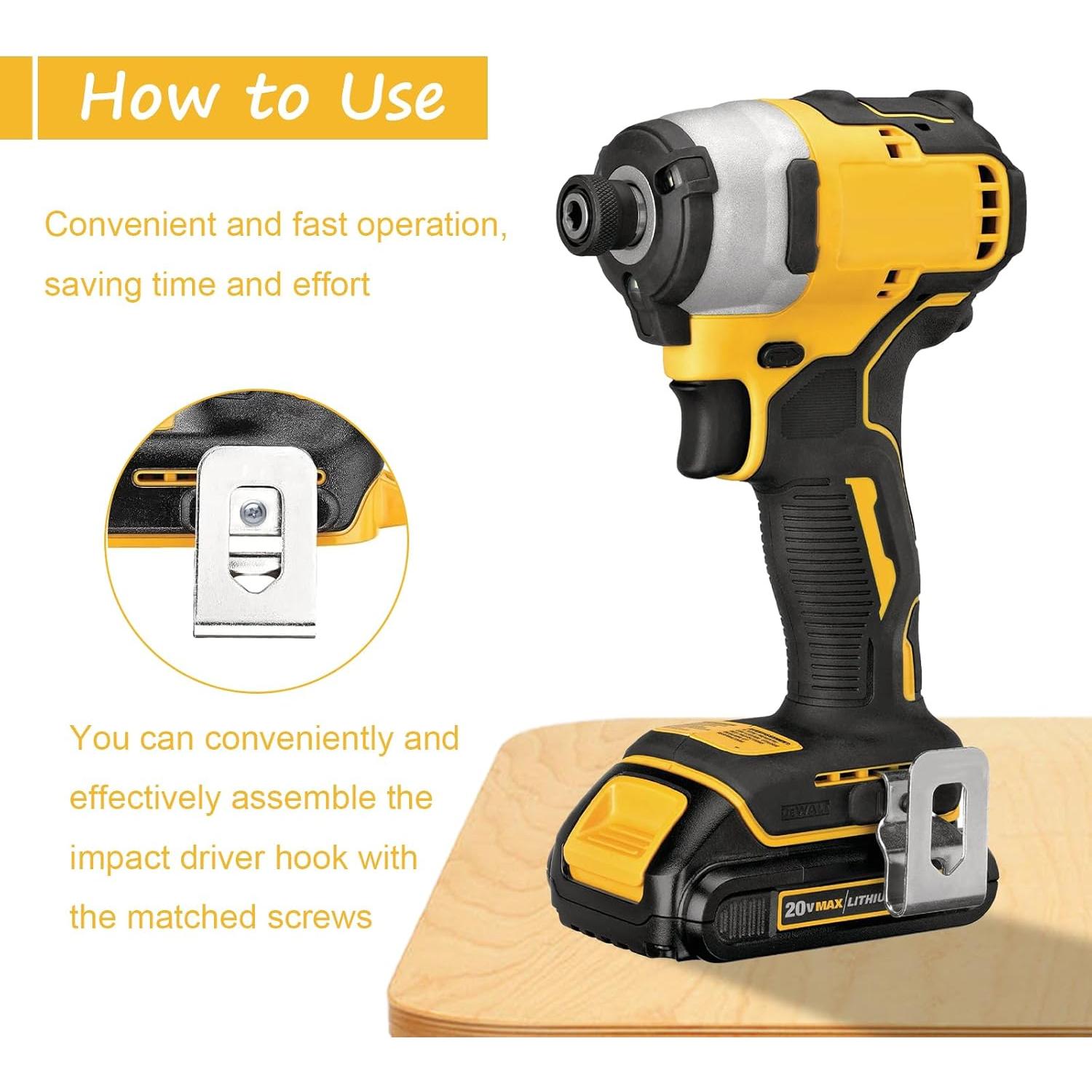 2 Clips de Cinturón Dewalt N268241 Acero Inoxidable 20V