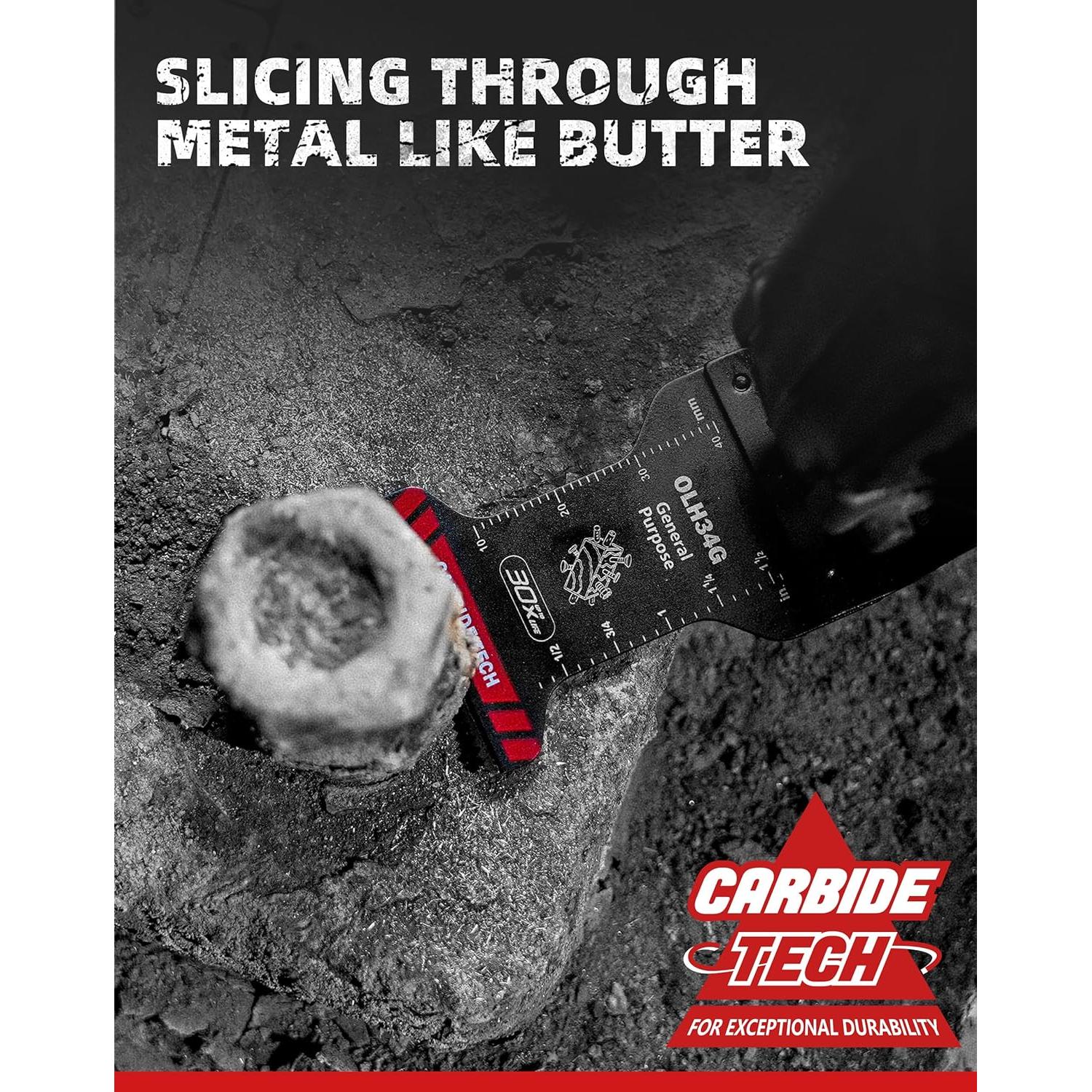 Cuchillas Oscilantes de Carburo EZARC 3 Piezas para Metal y Madera