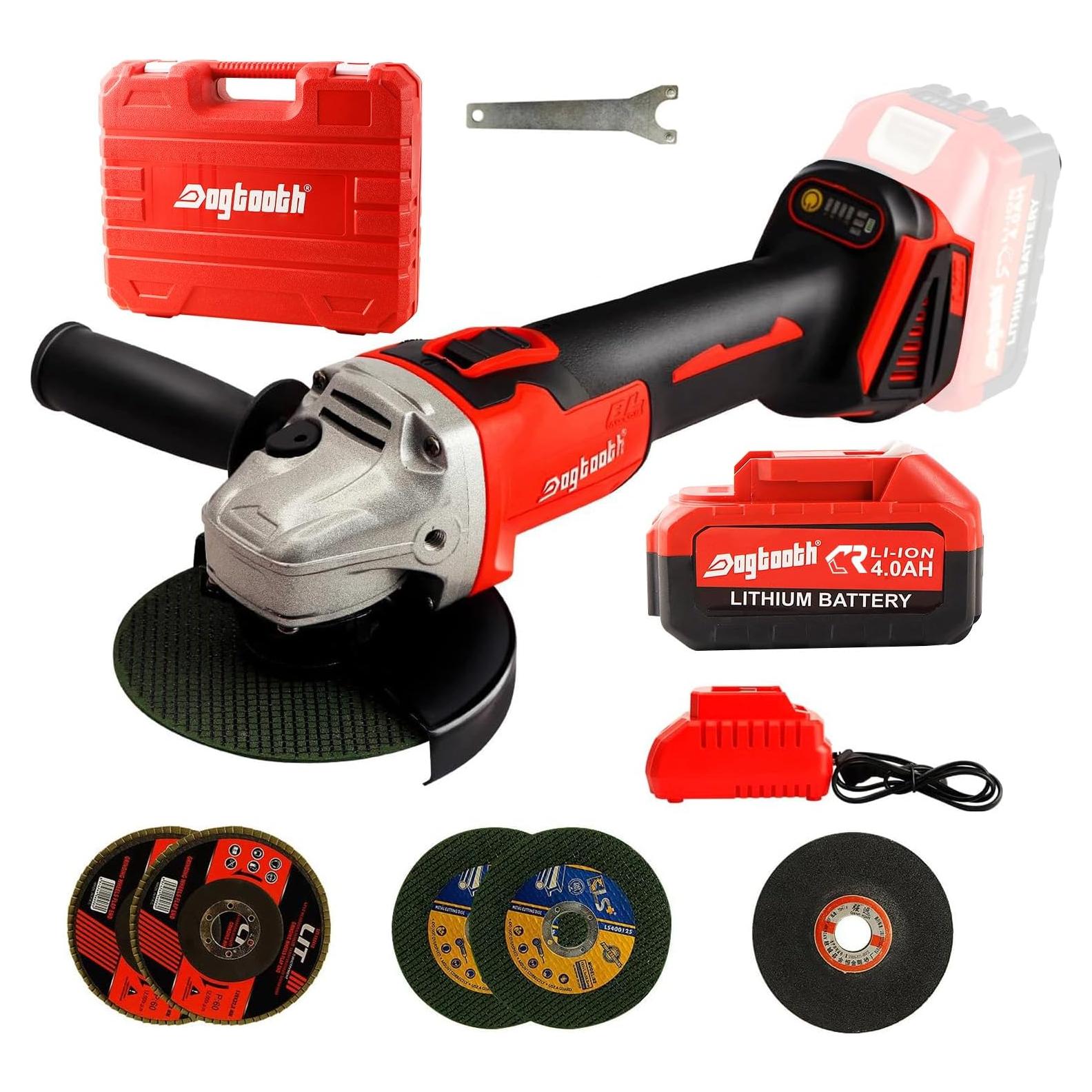 Amoladora Angular Inalámbrica DOGTOOTH 21V 4-1/2" Kit Completo