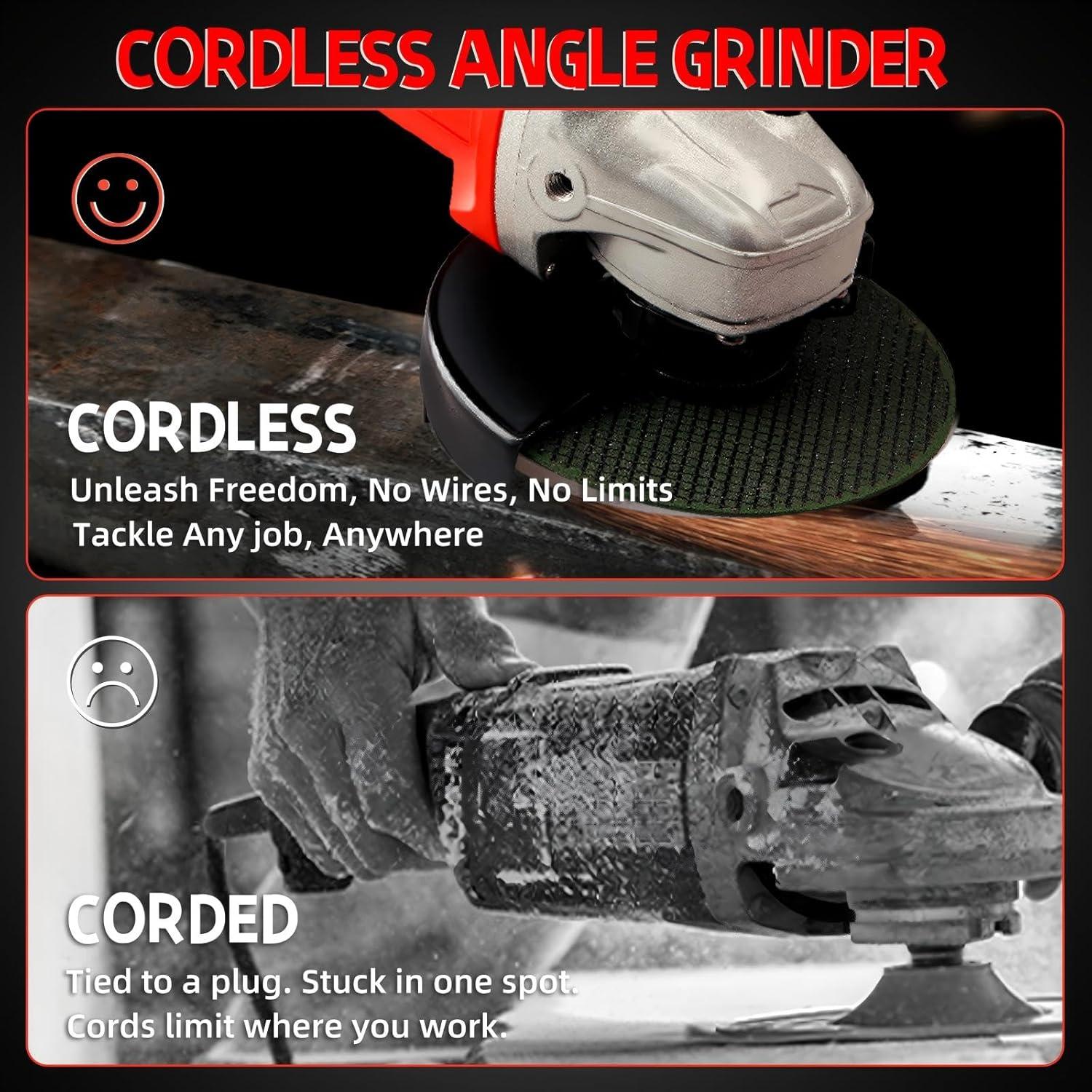 Amoladora Angular Inalámbrica DOGTOOTH 21V 4-1/2" Kit Completo