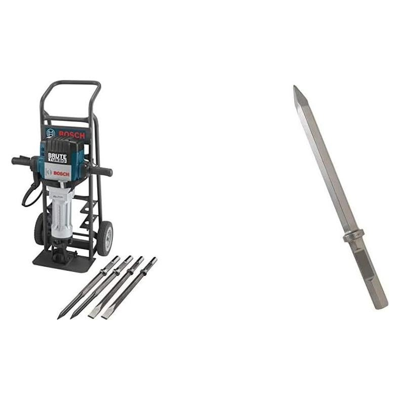 BOSCH BH2770VCD 120-Volt 1-1/8 Hex Breaker Hammer Brute Turbo Deluxe Kit with Deluxe Cart and BOSCH HS2161 20 In. Moil Point 1-1/8 In. Hex Hammer Steel