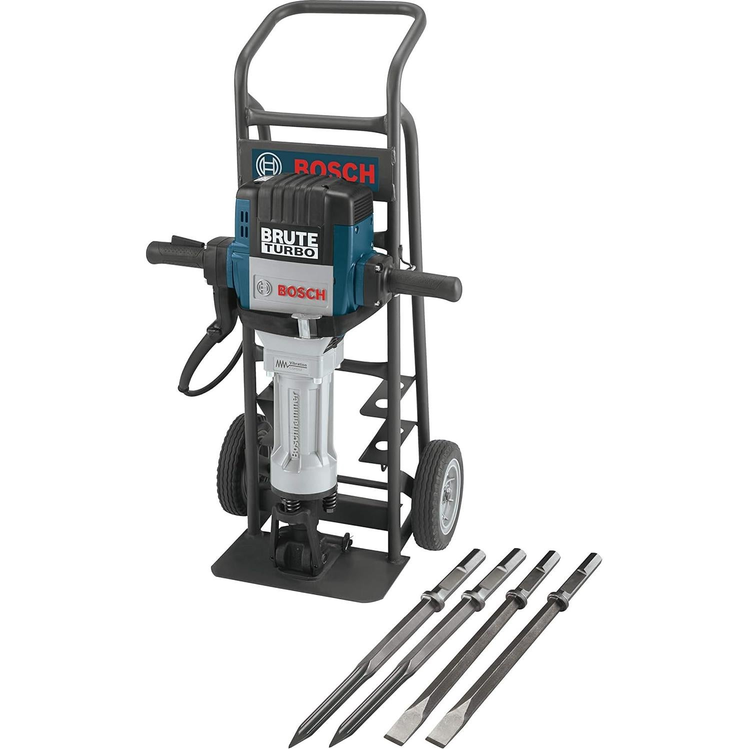 BOSCH BH2770VCD 120-Volt 1-1/8 Hex Breaker Hammer Brute Turbo Deluxe Kit with Deluxe Cart and BOSCH HS2161 20 In. Moil Point 1-1/8 In. Hex Hammer Steel