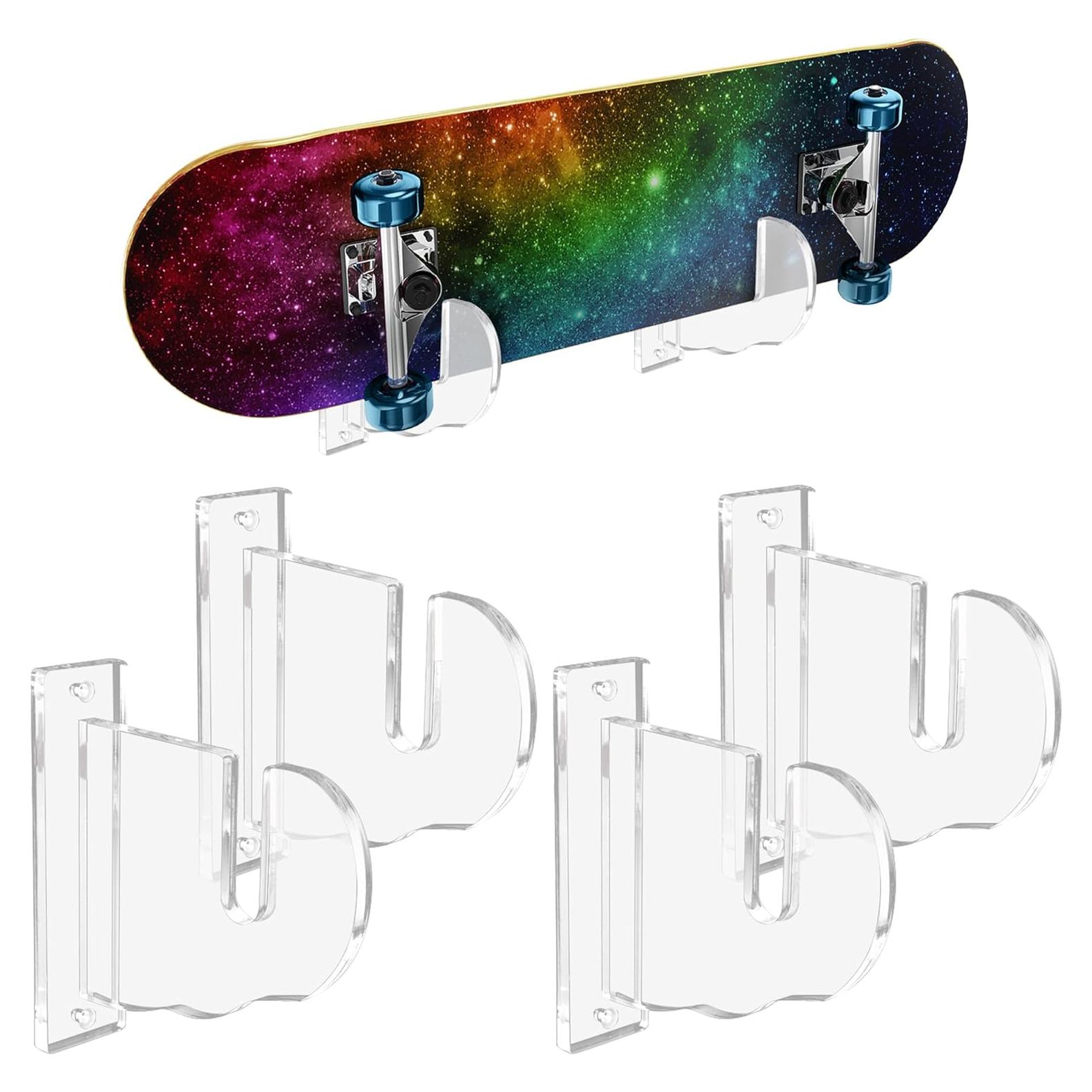 Soporte de Pared BiJun para Skateboard Acrílico Transparente