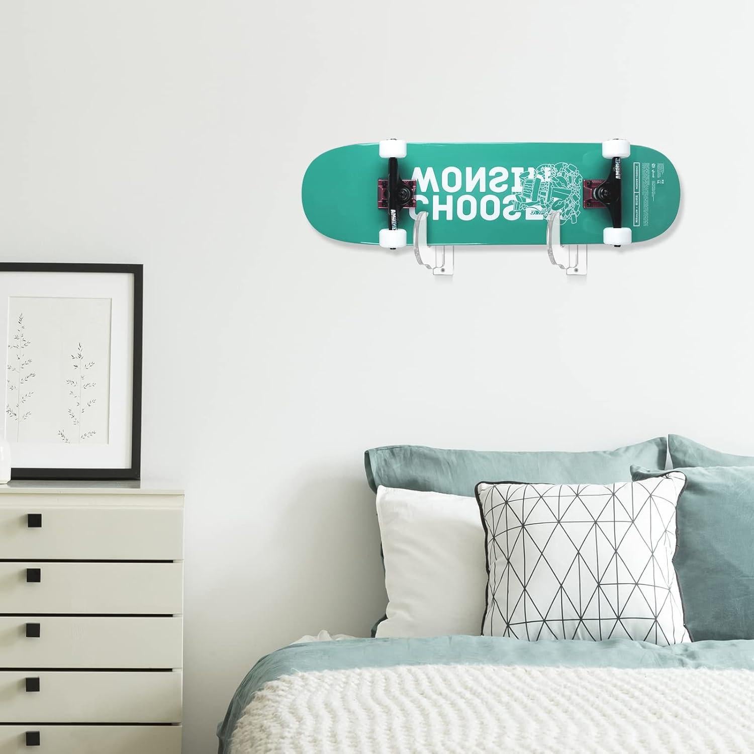 Soporte de Pared BiJun para Skateboard Acrílico Transparente