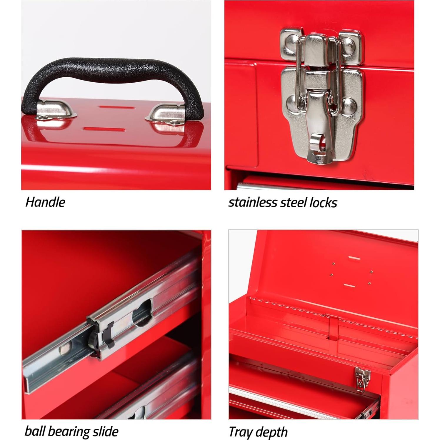 Caja de herramientas portátil TANKSTORM 4 cajones 52.3 cm roja