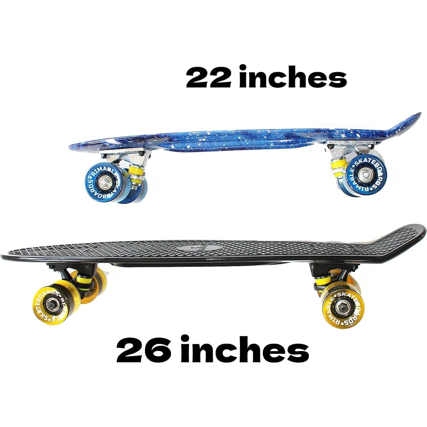 Skateboard Completo RIMABLE 26" para Principiantes Negro