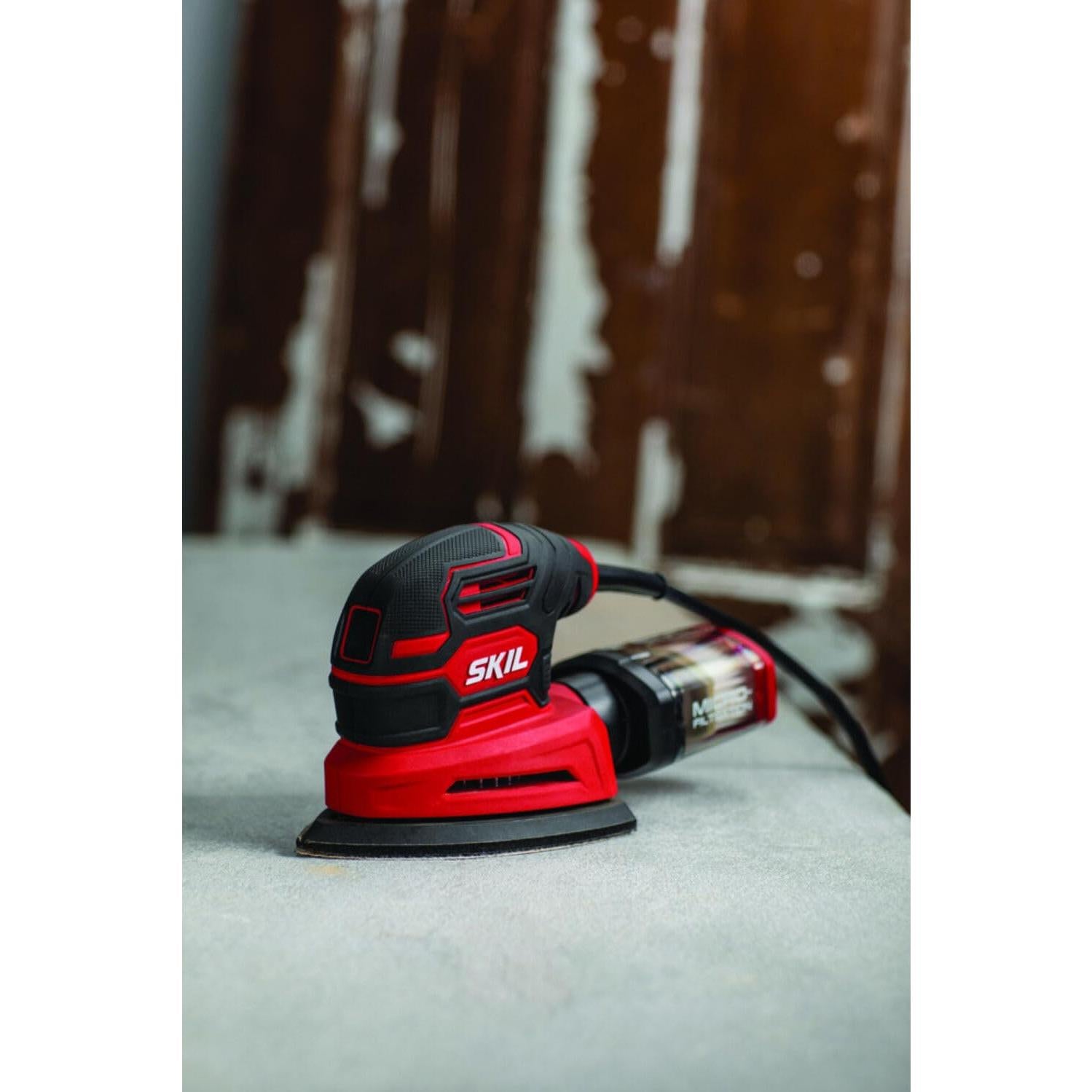 SKIL Corded Detail Sander, Includes 3pcs Sanding Paper and Dust Box - SR250801