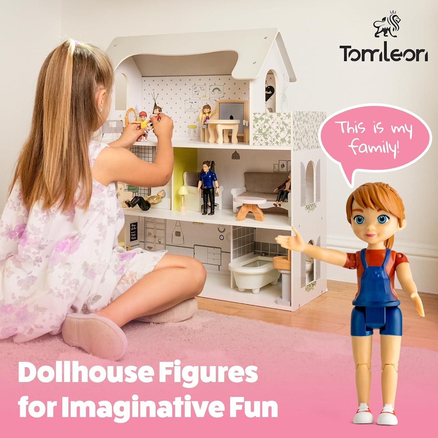 Juego de Figuras para Casa de Muñecas TOMLEON - 9 Personajes