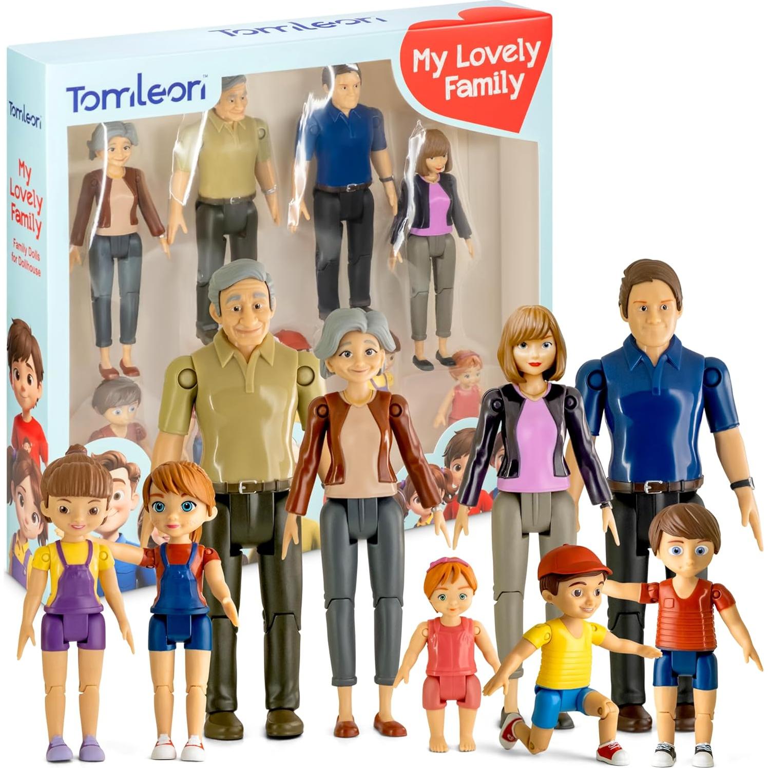 Juego de Figuras para Casa de Muñecas TOMLEON - 9 Personajes