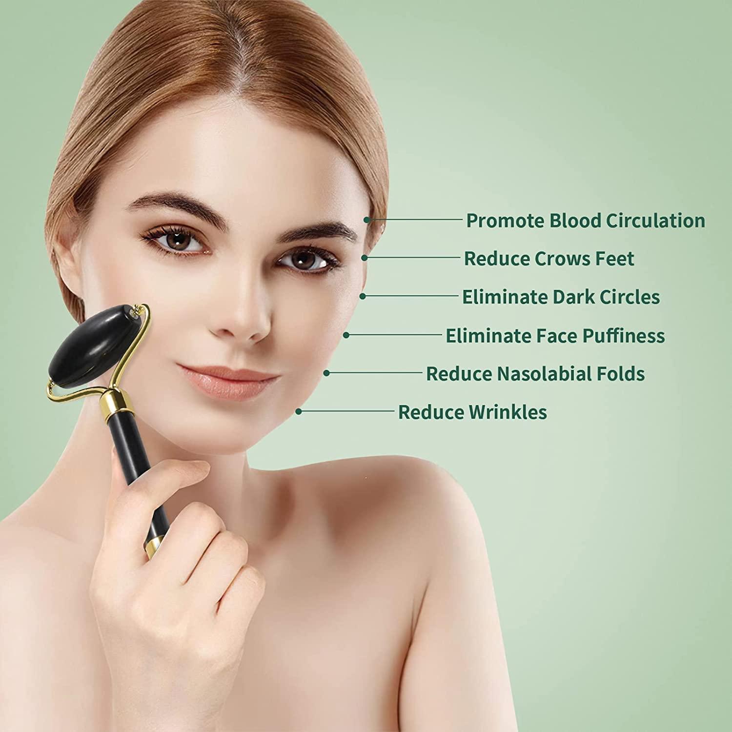 Juego de Rodillo de Jade y Gua Sha YLTNEUQER - Cuidado Facial