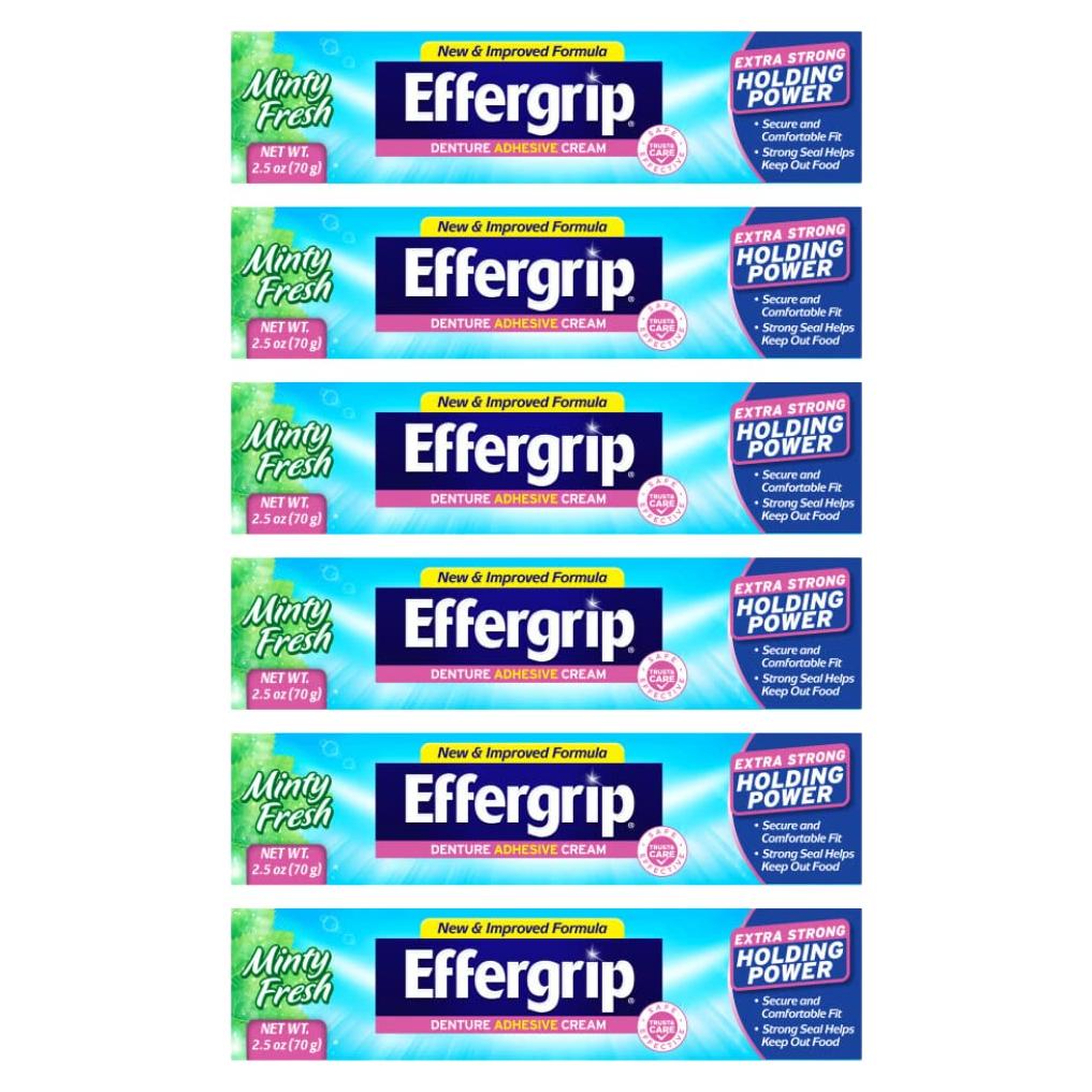 Crema Adhesiva para Dentaduras Effergrip 6 Pack 70 g