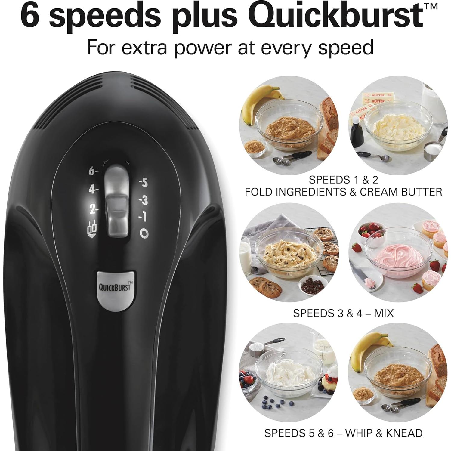 Mezclador de Mano Eléctrico Hamilton Beach 6 Velocidades 275W