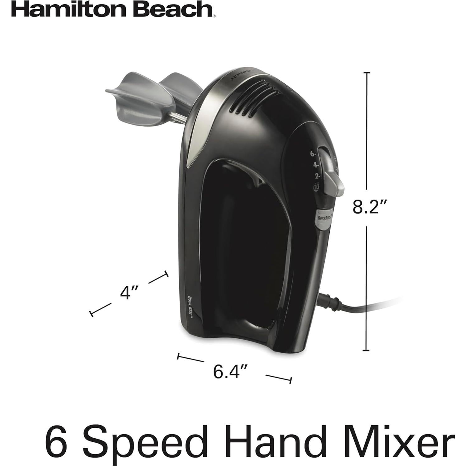 Mezclador de Mano Eléctrico Hamilton Beach 6 Velocidades 275W