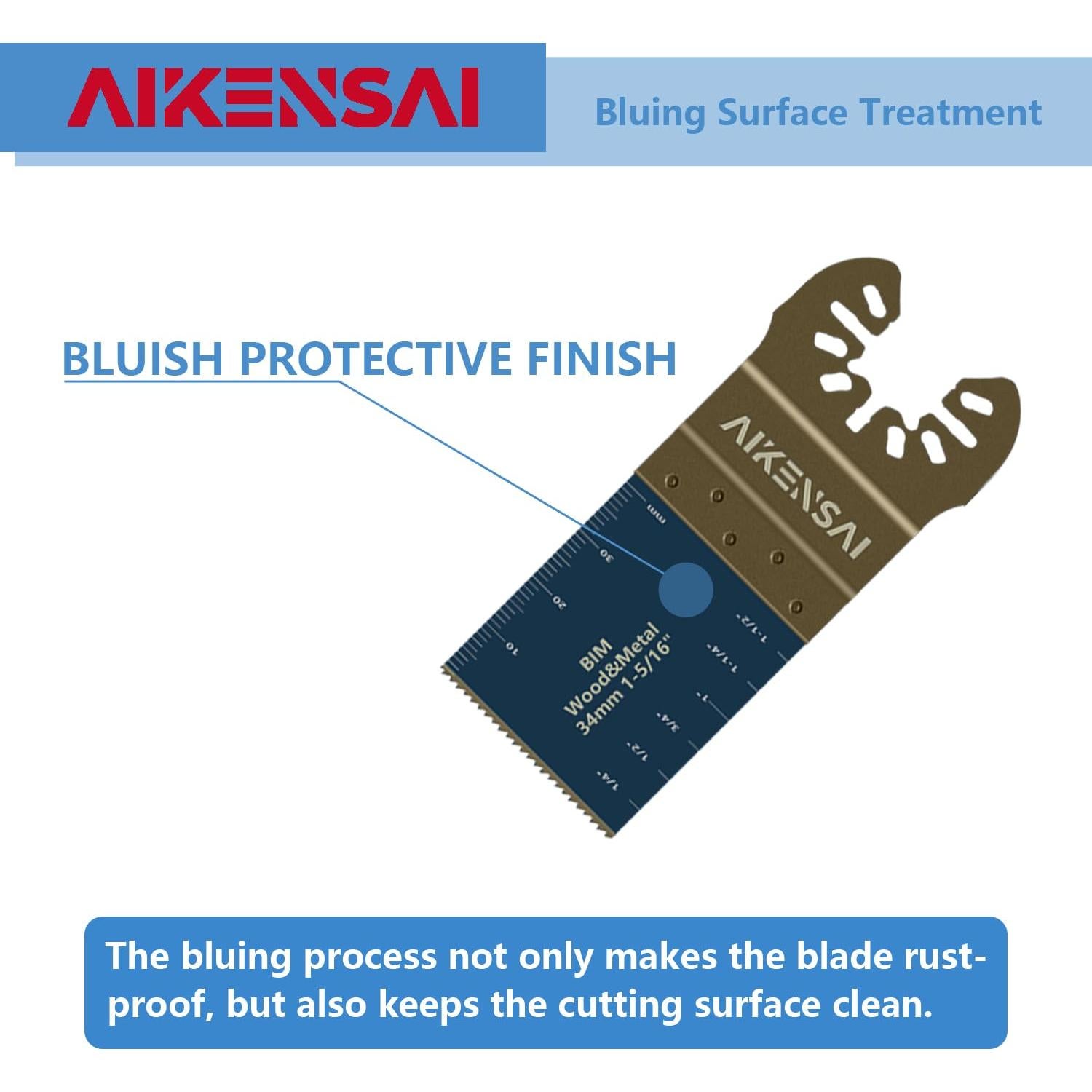 Juego de 12 Cuchillas Oscilantes AIKENSAI para Madera y Metal