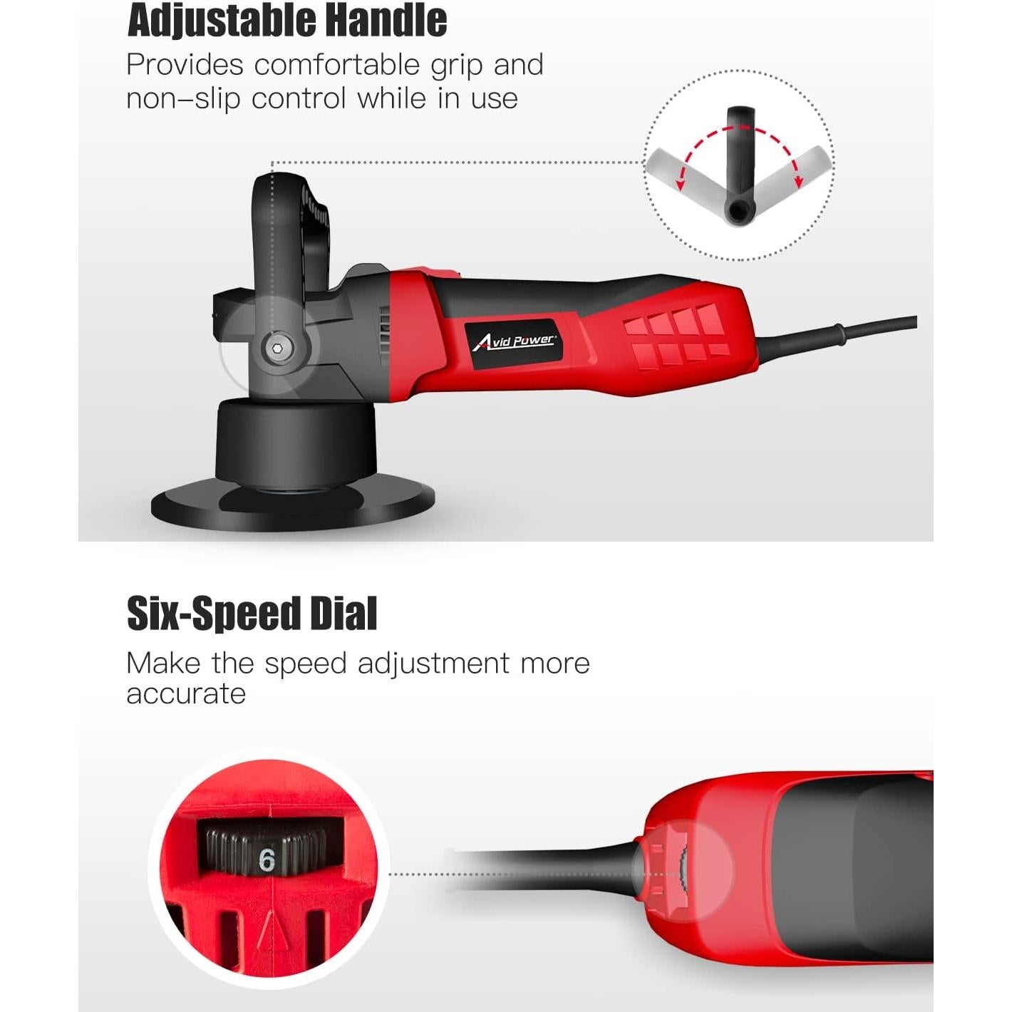 Pulidor Orbital Aleatorio AVID POWER 6" con 3 Almohadillas