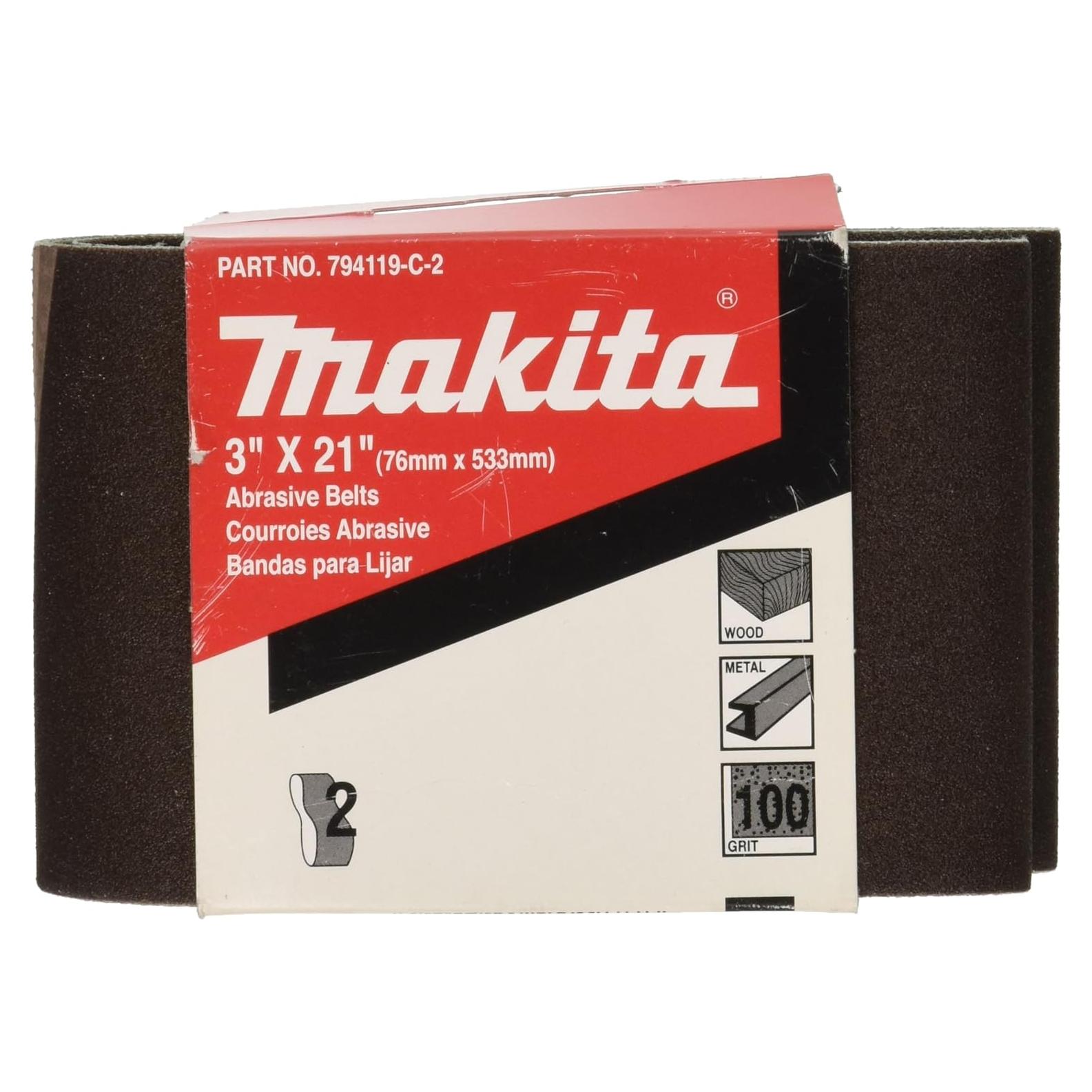 Cinta Abrasiva Makita 794119-F-2 3x21" 40 Grano 2-Pack