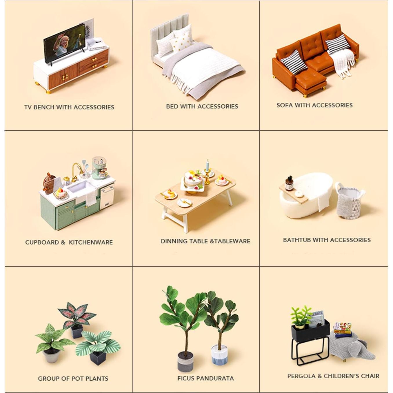 Casa de Muñecas 3D MAGQOO Miniatura con Muebles DIY