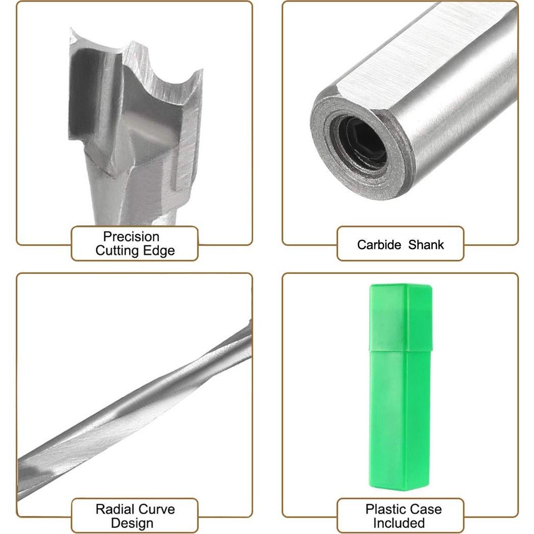 Broca de Punta Brad uxcell 4mm x 68mm Carburo para Madera