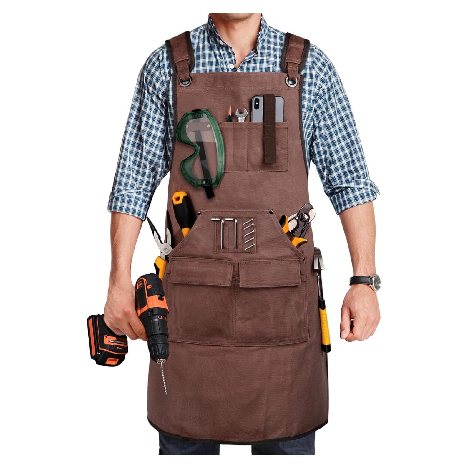 Delantal de Carpintería UUP Marrón 96.5x71.1cm 9 Bolsillos