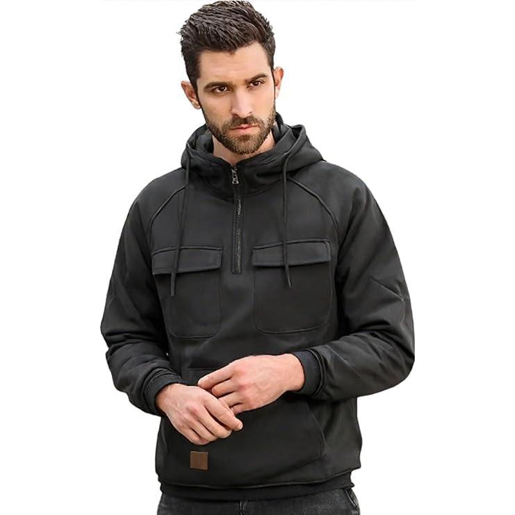 Sudadera Cargo Táctica para Hombres - Estilo Urbano Negro