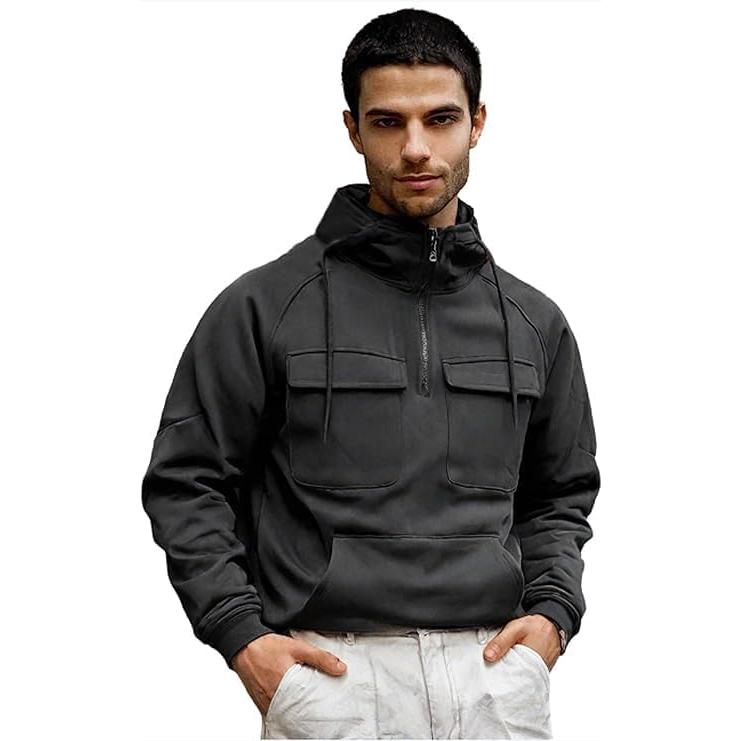 Sudadera Cargo Táctica para Hombres - Estilo Urbano Negro
